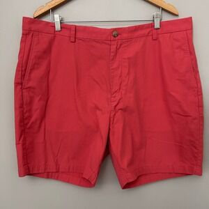 Vineyard Vines Breaker Shorts Mens 42 Red/Pink Chino Flat Front 100% Cotton